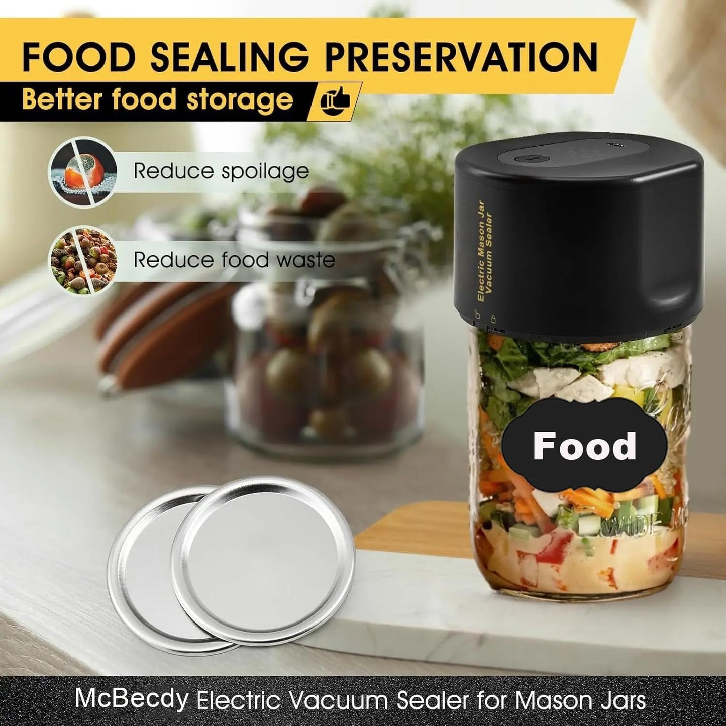 Electric Vacuum Sealer for Mason Jar