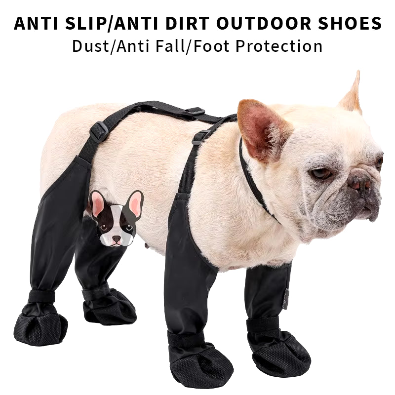 Waterproof Adjustable Non-Slip Dog Shoes - Outdoor Protection for Small & Medium Breeds